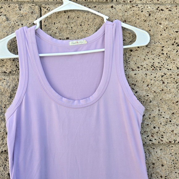 Women's Lilac Heart Hips Sleeveless Midi Dress - Picture 3 of 15